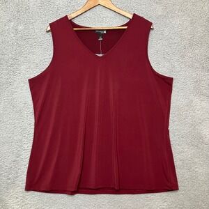 NWT Antthony Original Layering Tank Top Women 1X Burgundy V-Neck Sleeveless Cami